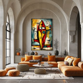 Abstract Expressionist Surfboard – Symbolic Modern ポスター