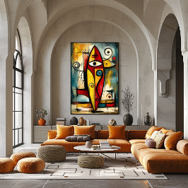 Abstract Expressionist Surfboard – Symbolic Modern ポスター