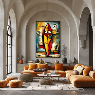 Abstract Expressionist Surfboard – Symbolic Modern ポスター