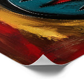 Abstract Expressionist Ukulele – Symbolic Modern ポスター (角)