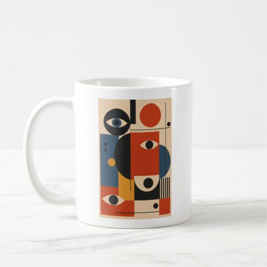 Abstract Eyes – Geometric Art Mug コーヒーマグカップ (左)