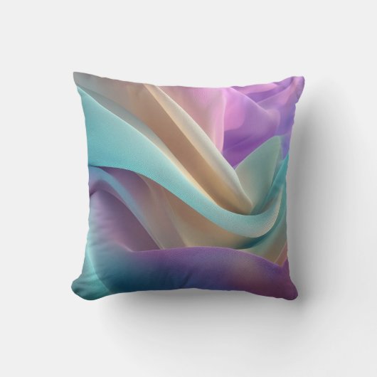 Abstract Fabric Texture in Pastel Tones クッション (正面)
