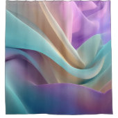 Abstract Fabric Texture in Pastel Tones シャワーカーテン (正面)
