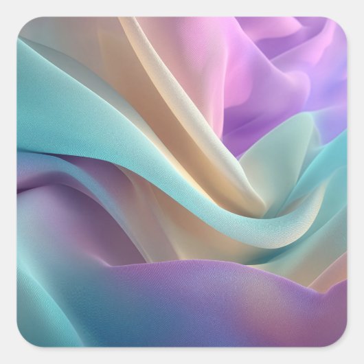 Abstract Fabric Texture in Pastel Tones スクエアシール (正面)