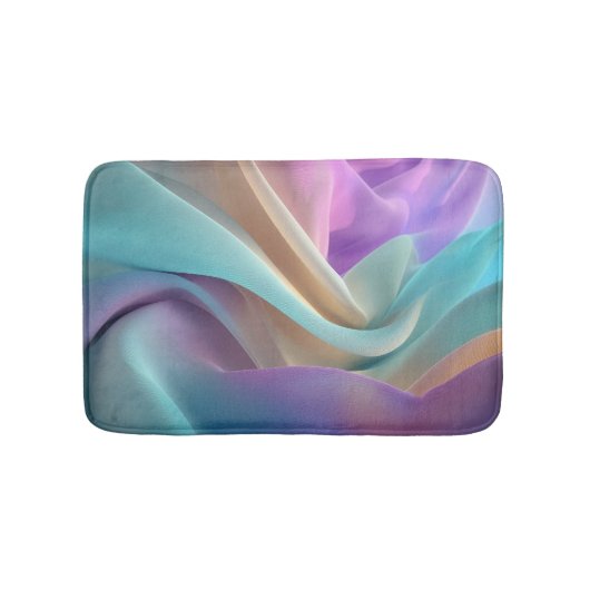 Abstract Fabric Texture in Pastel Tones バスマット (正面)