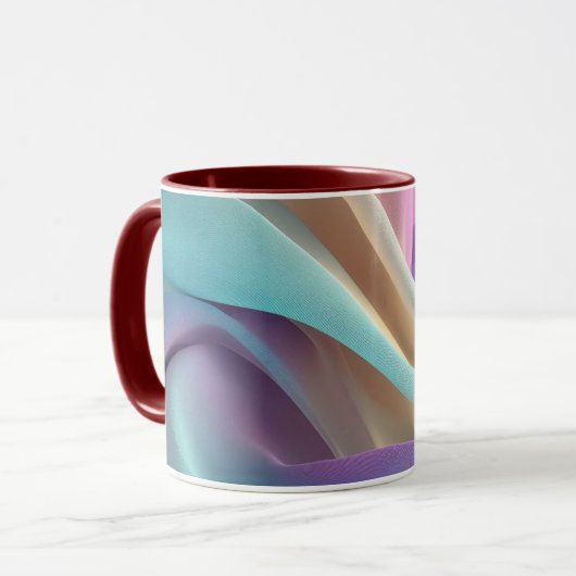 Abstract Fabric Texture in Pastel Tones マグカップ (正面左)