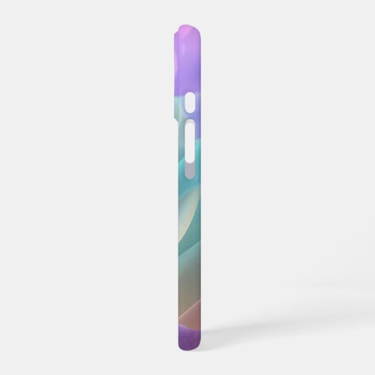 Abstract Fabric Texture in Pastel Tones iPhone 16ケース (左側面)