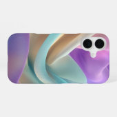 Abstract Fabric Texture in Pastel Tones iPhone 16ケース (裏面横)