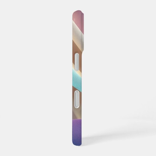 Abstract Fabric Texture in Pastel Tones iPhone 16ケース (右側面)