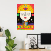 Abstract Face Art Print Retro Pop Exhibition ポスター (ホームオフィス)