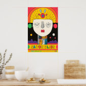 Abstract Face Art Print Retro Pop Exhibition ポスター (キッチン)