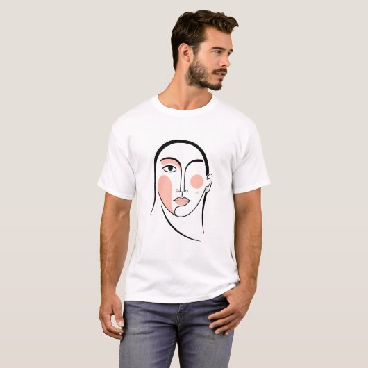 “Abstract face illustration, modern art style, smo Tシャツ (正面フル)
