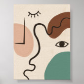 Abstract Face Line Art ポスター (正面)