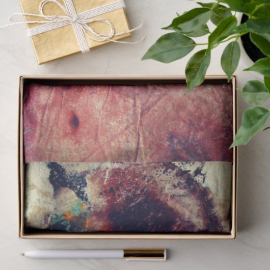 Abstract Face Mixed Media collage decoupage 薄葉紙 (ギフト)