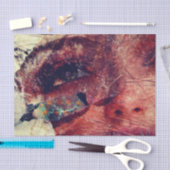 Abstract Face Mixed Media collage decoupage 薄葉紙 (クラフト)