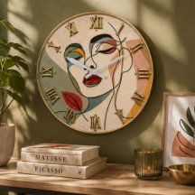 Abstract Face Modern Line Art Gold