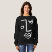 Abstract Face One Line Women Men Kids Boys Girls T スウェットシャツ (正面フル)