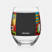 Abstract Face with Wine Stemless Wine Glass ステムなしワイングラス (左)