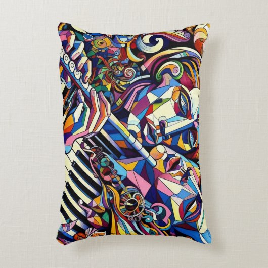 Abstract Faces and Instruments アクセントクッション (正面(垂直))