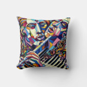 Abstract Faces and Instruments クッション (正面)