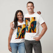 Abstract Faces Art Print, Dual Portrait, Abstract Tシャツ (ユニセックス)