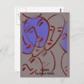 Abstract Faces, Fig Street Studio ポストカード (正面/裏面)