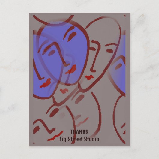 Abstract Faces, Fig Street Studio ポストカード (正面)