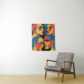 Abstract Faces Grid Art Print, Human Faces タペストリー (インサイチュ)