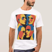 Abstract Faces Grid Art Print, Human Faces Tシャツ (正面)
