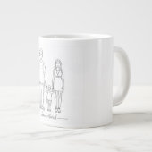 Abstract Family Line Art Personalized Custom Famil ジャンボコーヒーマグカップ (正面右)