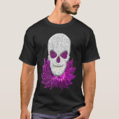 Abstract Fantasy Lacy Skull Goth Pink Eyes Tシャツ (正面)