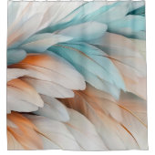 Abstract Feather Flow – Soft Elegance シャワーカーテン (正面)