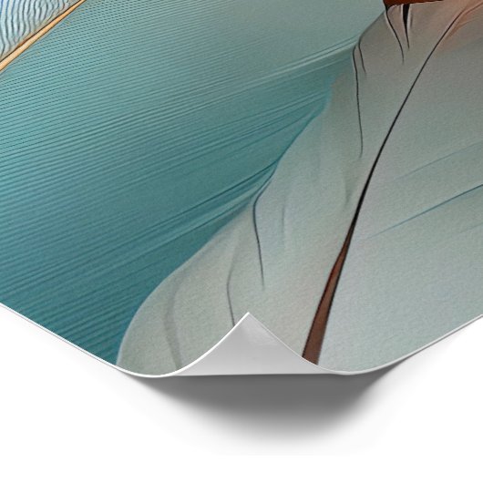 Abstract Feather Flow – Soft Elegance ポスター (角)