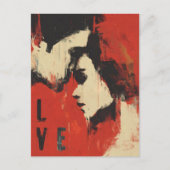 Abstract Fiery Red Couple in Love Valentine's Day シーズンポストカード (正面)