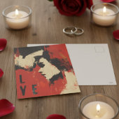 Abstract Fiery Red Couple in Love Valentine's Day シーズンポストカード