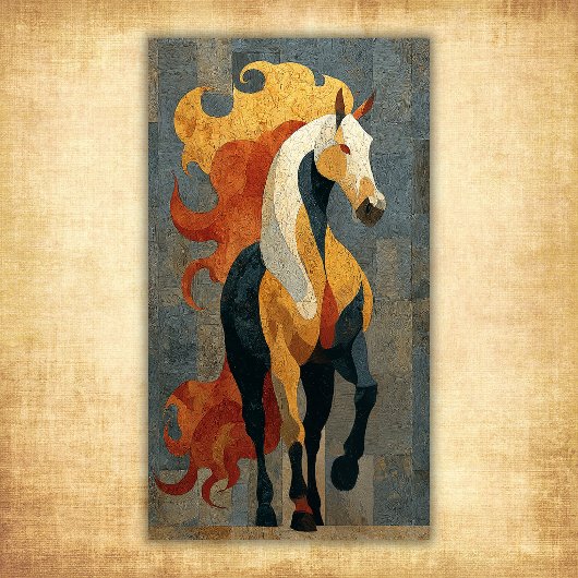 Abstract Fire Horse – Bold Modern Equine Art ポスター
