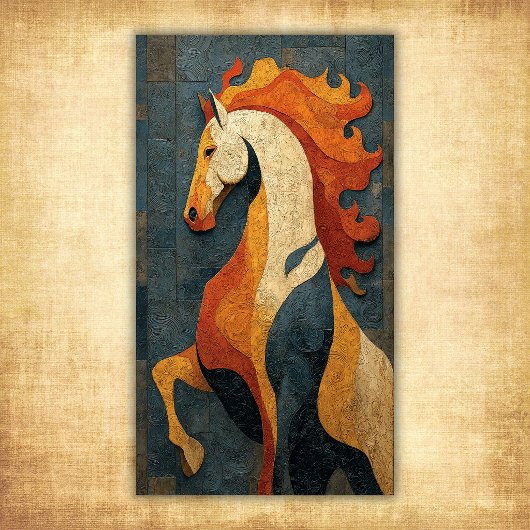 Abstract Fire Horse – Modern Equine Art Design ポスター