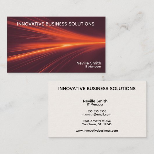 Abstract Fire Light Tech Business Computer 名刺 (正面/裏面)