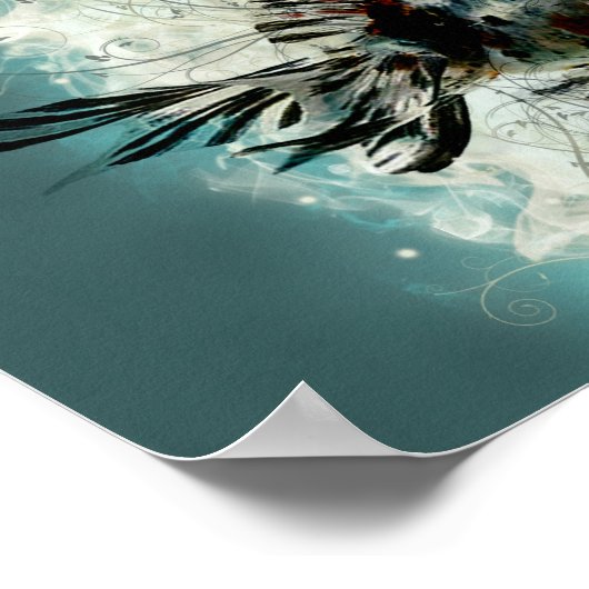 Abstract Fish design ポスター (角)