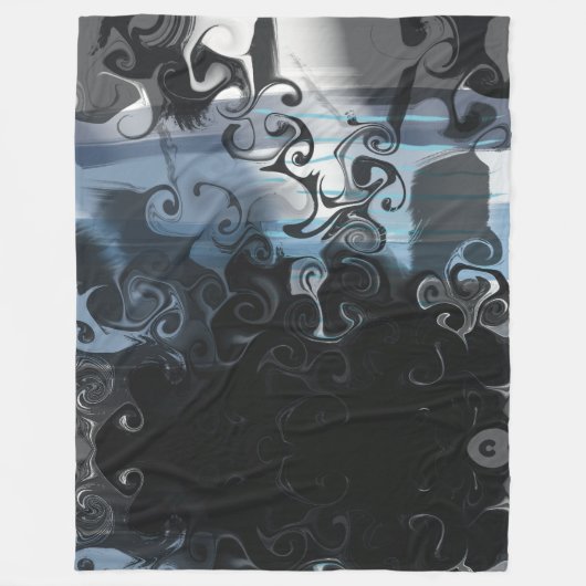 Abstract Fleece Blanket in Dark Tones フリースブランケット (正面)