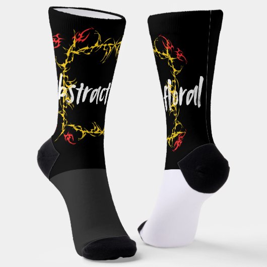 Abstract Floral Art Design | Modern Flower T-Shirt ソックス (傾斜あり)