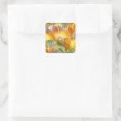 Abstract Floral Art with Yellow Petals スクエアシール (バッグ)