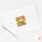 Abstract Floral Art with Yellow Petals スクエアシール (封筒)