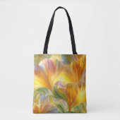 Abstract Floral Art with Yellow Petals トートバッグ (正面)