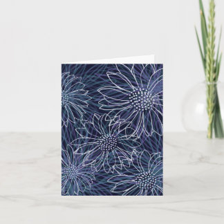 Abstract Floral Blank Note Card サンキューカード