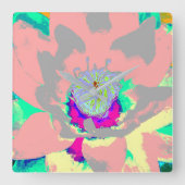 Abstract floral clock スクエア壁時計 (正面)