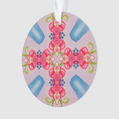 Abstract Floral Cross Acrylic Ornament オーナメント (正面)