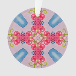 Abstract Floral Cross Acrylic Ornament オーナメント