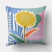 Abstract Floral Dandelion Color Blocks Modern  クッション (裏面)