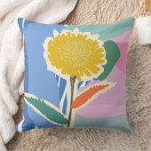 Abstract Floral Dandelion Color Blocks Modern  クッション (ブランケット)